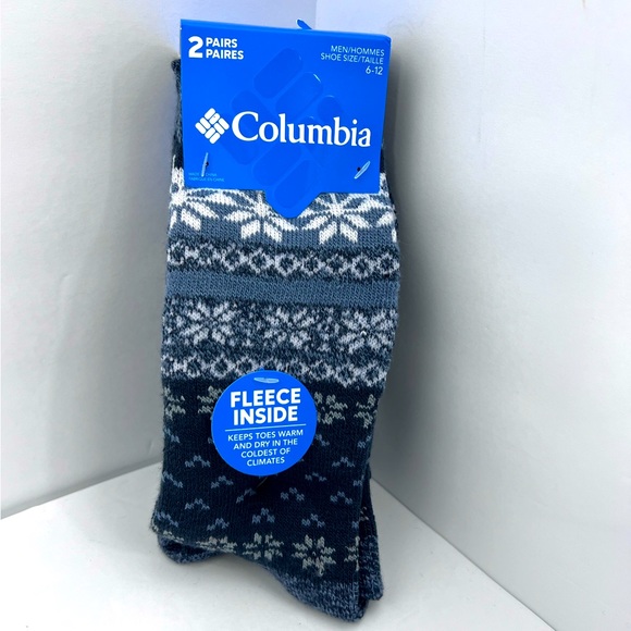COLUMBIA,2 PAIRS IF WARM SOCKS, FLEECE LINED, CHARCOAL COLOR, ACRYLIC, SIZE 6-12 - Picture 1 of 10